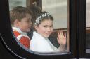 Princess Charlotte and Prince George on the day of the King’s coronation last May (Joe Giddens/PA)