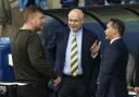 Oxford United head coach Karl Robinson with directors Horst Geicke and Anindya Bakrie Picture: David Fleming