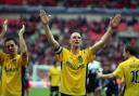 Oxford United legend James Constable celebrates in 2010