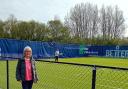 Councillor Helen Pighills at the tennis courts