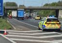 A lorry crashed into an Oxfordshire bridge in a serious incident on the M40.
