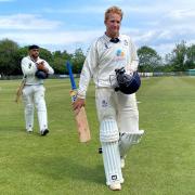 Patrick Foster walks off after making a brilliant 113 not out Picture: Gareth Hamilton
