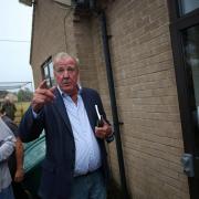 Jeremy Clarkson arrives at the town hall meeting called to discuss his farm shop, September 9 2021