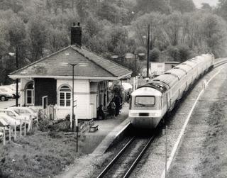 Network Rail is reinstating double track on much of the Cotswold Line rail route between Oxford and Worcester, which was singled in the early 1970s. An InterCity 125 High Speed Train arrives at Charlbury in 1988 before the platform was extended.