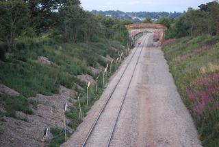 Repositioned track between Charlbury and Ascott-under-Wychwood ready to take trains again on July 30, 2009. The second track will be laid alongside in 2010.