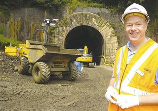 David Northey, one of the Network Rail managers responsible for the redoubling scheme, at Chipping Campden tunnel on July 28, 2009.
