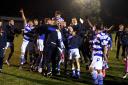 Oxford City celebrate their FA Cup win over Northampton Town   Picture: Mike Allen