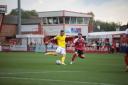 James Henry fires in a shot during Oxford United's defeat at Cheltenham Town Picture: Darrell Fisher