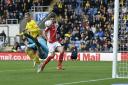 Mark Sykes forces the ball over the line for Oxford United's second goal Picture: David Fleming