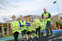 Charlton Primary School children with their new hi-vis jackets