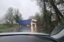 This lorry was stuck in the floods last week.