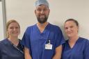 Carly Simpson theatre manager RLI Ben Price Clinical Leader Elective Orthopaedics ODP and Clare Emmerson ODP