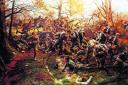 Under French’s Command, painted by WB Wollen and exhibited at the Royal Acadamy in 1916, shows 2nd Battalion, Oxfordshire and Buckinghamshire Light Infantry driving the Germans out of Nonne Bosschen wood, near Ypres, Belgium, on November 11