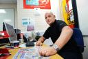 All change: Sergeant Colin Travi at his desk at Thames Valley Police headquarters in Kidlington