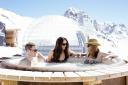Snowy japes: Enjoying the high life in an outdoor Subli’Cimes hot tub