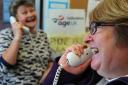 Happy days: Agnes Tew, left, and Sarah Fonzarelli are volunteer phone friends at Age UK