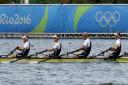Great Britain's men's four of (from left) Constantine Louloudis, George Nash, Mohamed Sbihi and Alex Gregory head for a convincing victory in their heat yesterday at the Rio Olympics Picture: AP Photo/Luca Bruno