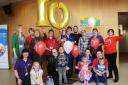 Staff and patients help launch the 10th anniversary appeal. Picture: Richard Cave
