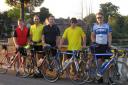 Martin Harrison, Andy Peet, Jon Nicholls, Morgan Pearce, Dan Pearce on a training ride