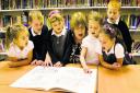Stephen Freeman is the latest school to sign up to the reading campaign. Summer-Rose Absalom, Samuel Purdy, Keisha Mee, special needs co-ordinator Penny Blow, Ellie Lee, Leah Iglesias-Collison and Scott Empson enjoy their time in the library