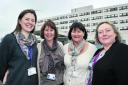 Pictured are, from left, midwife Annie Williams, midwife Kim Paul, Dr. Warriner and midwife Nicki Wiggins