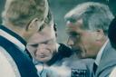 The iconic image of Paul Gascoigne with Bobby Robson at Italia 90 where he won the hearts of the nation