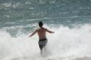 Hunk of fun: Malcolm in the sea