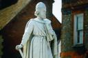 The marble statue of King Alfred which stands in the market place