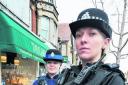 PCSO Tracy Verhoeven, left, and Sgt Lis Knight in Summertown near Taylor’s delicatessen following a spate of lead thefts