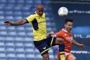 Oxford United's Gino van Kessel battles for the ball against Shrewsbury Town Picture: David Fleming