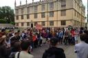 Protesters in Radcliffe Square