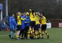 Oxford United Women celebrate their last-minute winner against Plymouth Argyle Picture: Tom Melvin