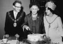 Lady Townsend, centre, pictured with the Lord Mayor and Lady Mayoress, Alderman Percy Bromley and Mrs Mary Bromley, at her 80th birthday party in 1969
