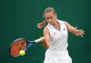 Matilda Mutavdzic on her way to beating Sabina Zeynalova in the girls’ singles at Wimbledon Picture: John Walton/PA Wire