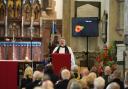 A sermon being read at St Edburg's Church, Bicester, on Remembrance Sunday 2023