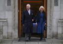 King Charles III and Queen Camilla departing The London Clinic in central London in late January, where King Charles had undergone a procedure for an enlarged prostate