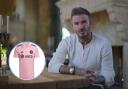 David Beckham at home in the Cotswolds and, inset, the Inter Miami shirt