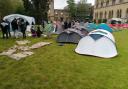 The encampment outside the University of Oxford’s Pitt Rivers Museum