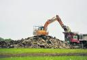 The demolition of part of the runway at the former RAF Broadwell base near Carterton.   Pictures: Mark Hemsworth