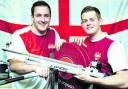 Ben Watson (left) and Dan Rivers pictured at St Birinus School with their Commonwealth Games equipment