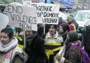 Southall Black Sisters take part in a protest to end violence against women