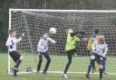 Horspath Lions keeper Evan Harris punches clear in the 0-0 draw with Didcot Casuals in the Oxford Mail Youth Under 12 A League Picture: Steve Wheeler