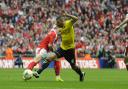 Liam Sercombe drives upfield during Oxford United's 3-2 defeat to Barnsley in the Johnstone's Paint Trophy final Picture: David Fleming