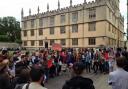 Protesters in Radcliffe Square