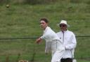 Spinner Joe Elliott in action during Oxfordshire under 14's washed-out game against Berkshire