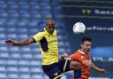 Oxford United's Gino van Kessel battles for the ball against Shrewsbury Town Picture: David Fleming