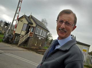 Ascott-under-Wychwood Parish Council chairman Stuart Fox at the village's GWR signalbox, built in 1883, which has been granted a reprieve and will get a new digital control panel as part of the redoubling scheme.