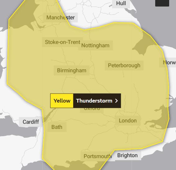 Oxford Mail: A Yellow Weather Warning Has Been Issued For Oxfordshire