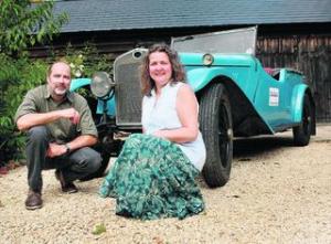 Mark and Sue Owen with the 1924 Delage that they will be using for their demanding African journey