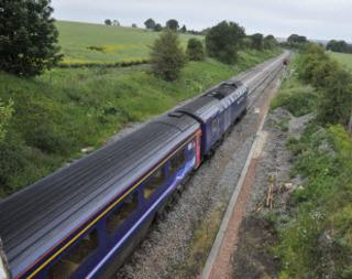 A First Great Western High Speed Train arrives at Charlbury on Monday, June 6, 2011, after running on the newly-opened double track from Ascott-under-Wychwood